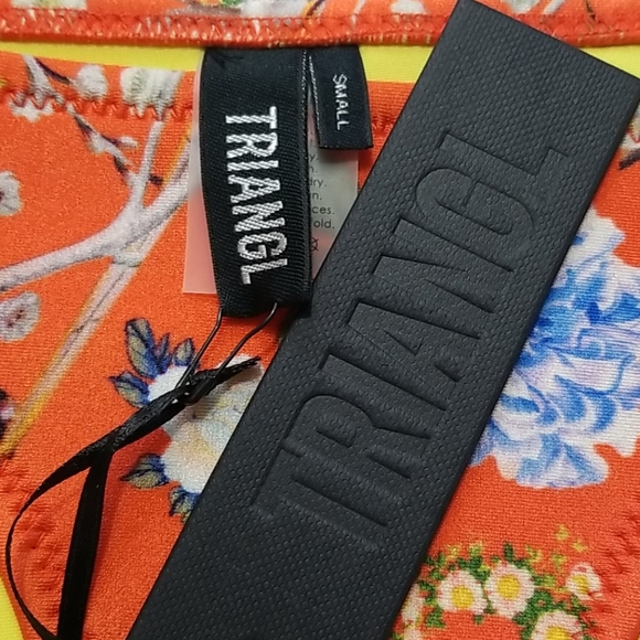 61B Triangl orange floral cheeky bikini bottoms - Picture 2 of 5